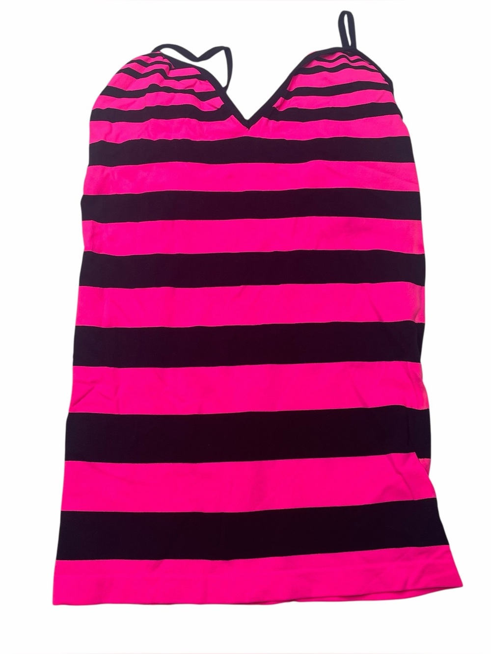 FREE PEOPLE Intimately hot pink black Stripe Tank Top